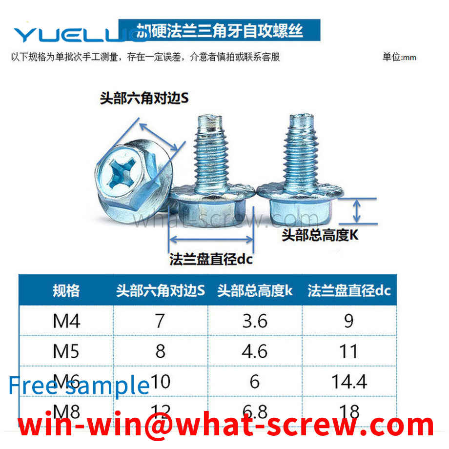 Produção de parafuso triangular com flange de dente