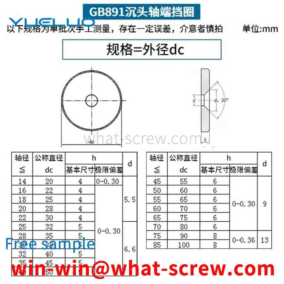 Produção de parafusos de cabeça escareada GB891