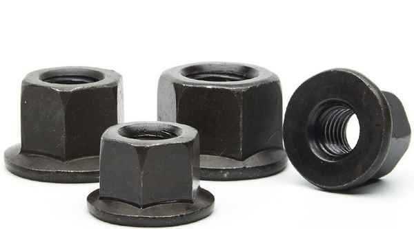 SintraFornecimento de porca de flange de aço carbono preto com porca de almofada flange hexagonal porca de flange de molde porca de placa de pressão 3/4 5/8