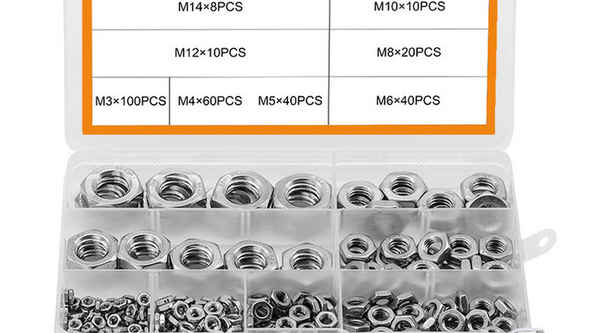 Caixa de porca fina personalizada porca plana hexágono conjunto de porca fina 304 aço inoxidável DIN934